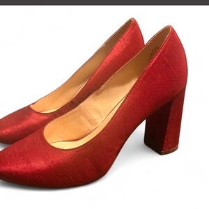 Nine West/Jayvee/Red/Block Heel Pumps - Women